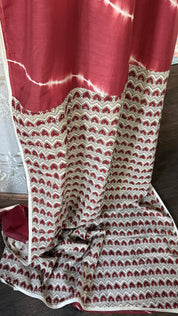 Designer Cotton Silk Shibori - Rust Red