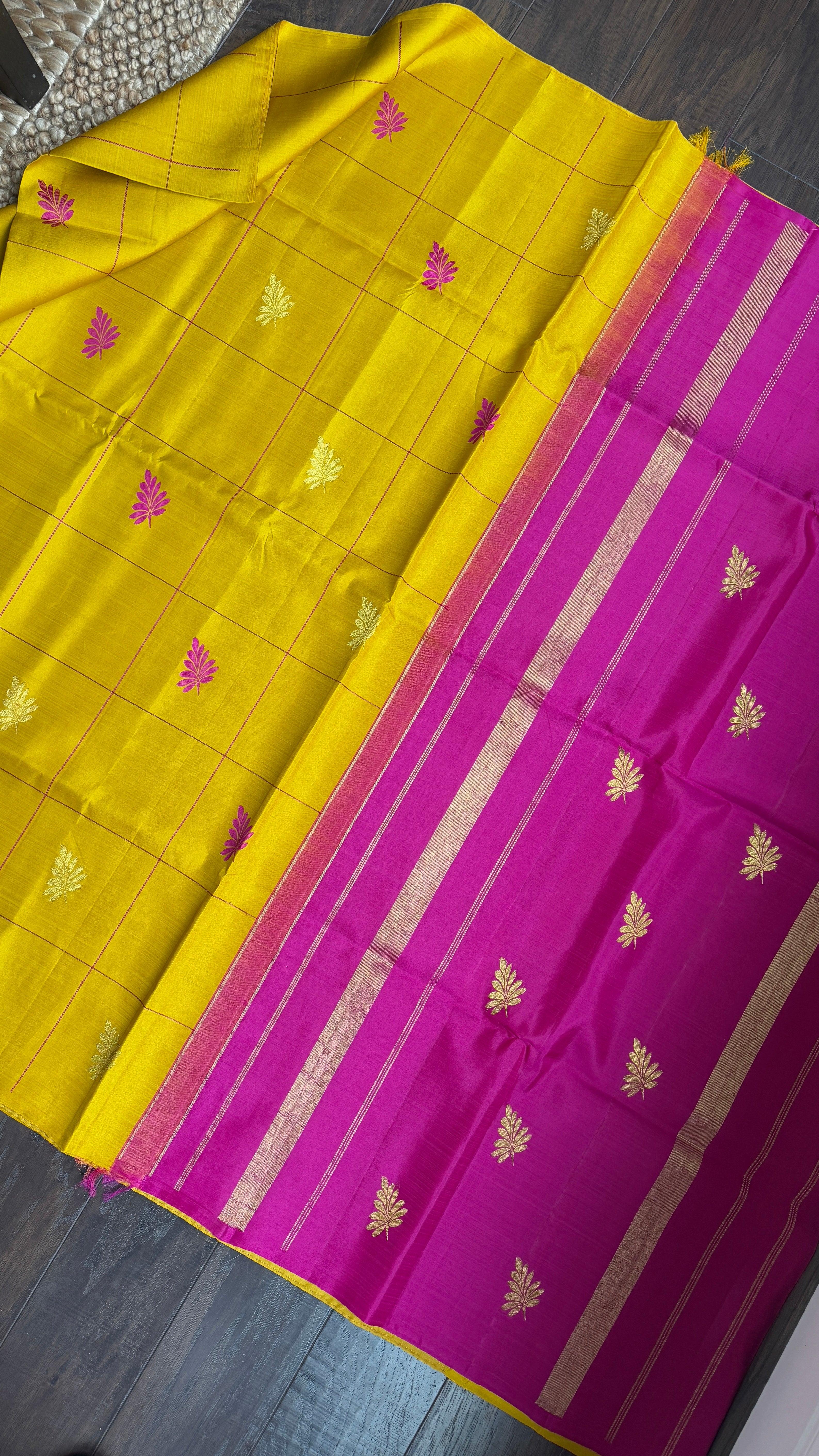 Silk Kanjivaram - Yellow Pink