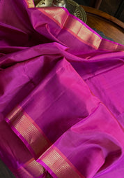 Pure Silk Kanjivaram 2 Gm Zari - Magenta Gold Zari