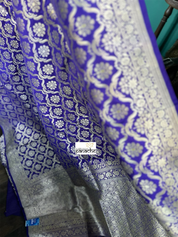 Pure Silk Katan Banarasi- Purple Blue