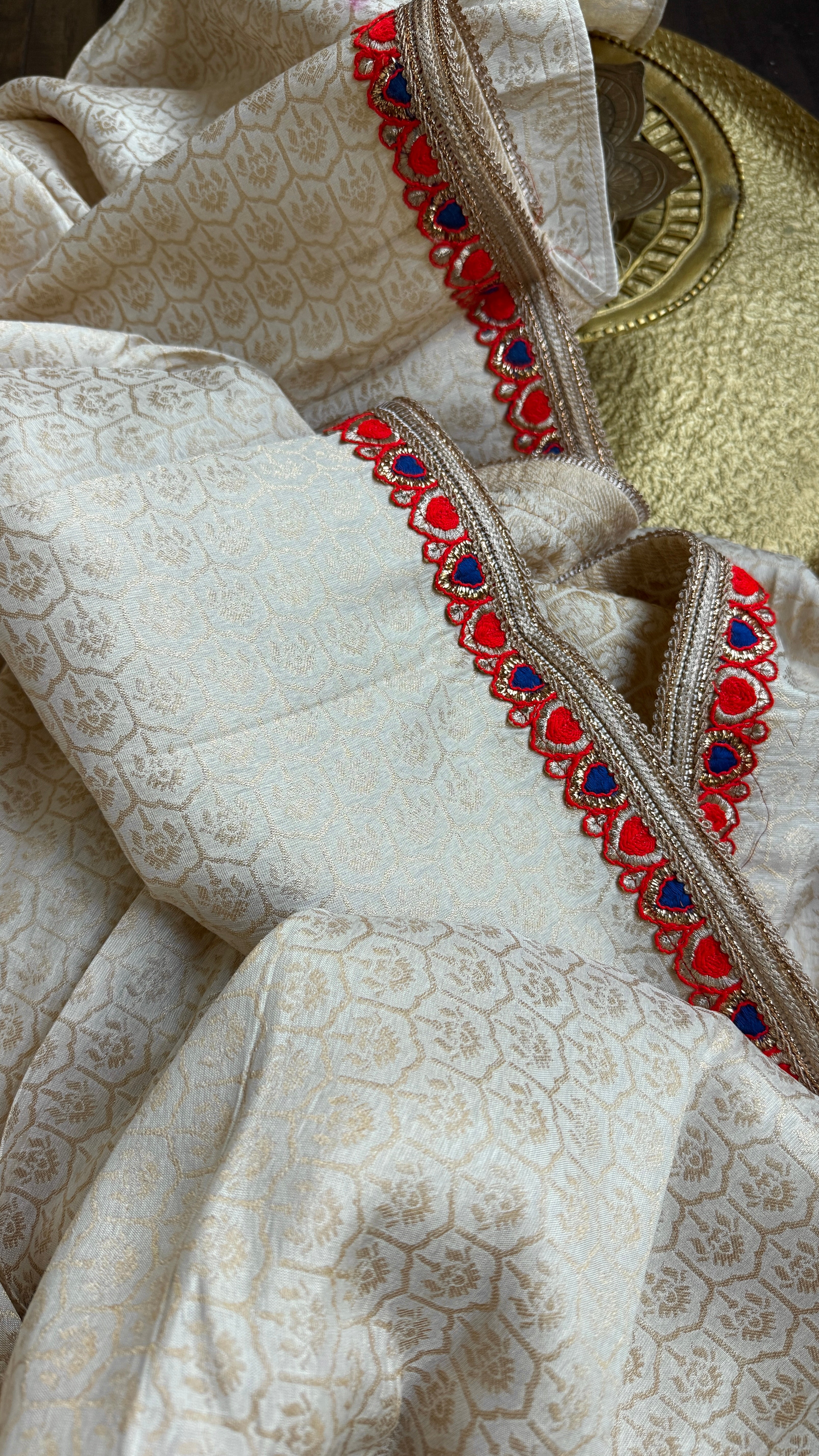 Designer Soft Silk Brocade Saree - Golden Beige Golden Zari
