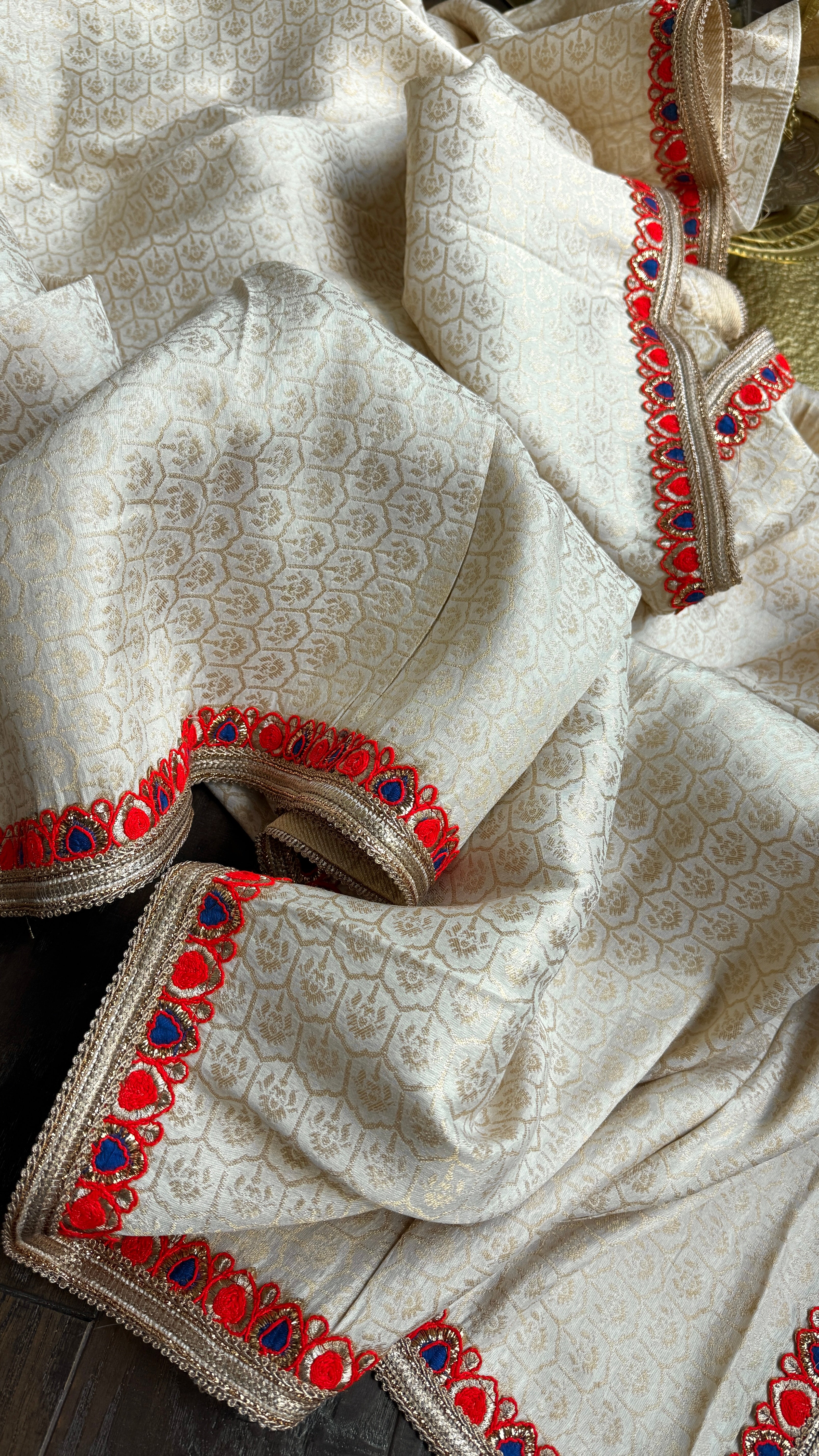 Designer Soft Silk Brocade Saree - Golden Beige Golden Zari