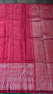 Pure Matka Silk - Maroon Zari Woven