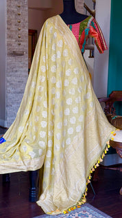 Khaddi Georgette Banarasi - Light Lemon Yellow
