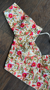 Designer Blouse - White Multicolor Embroidered