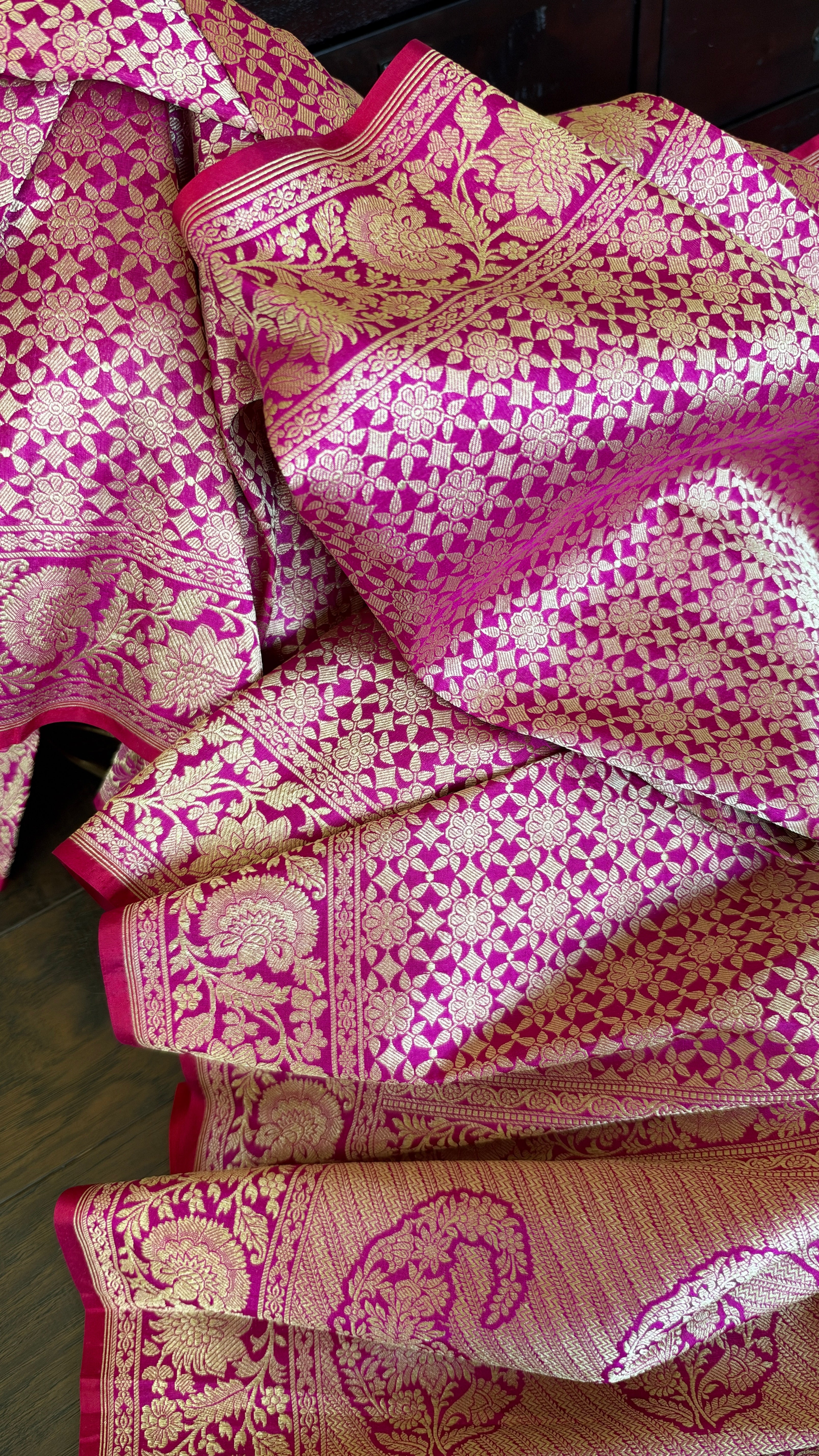 Pure Silk Brocade Banarasi- Pink