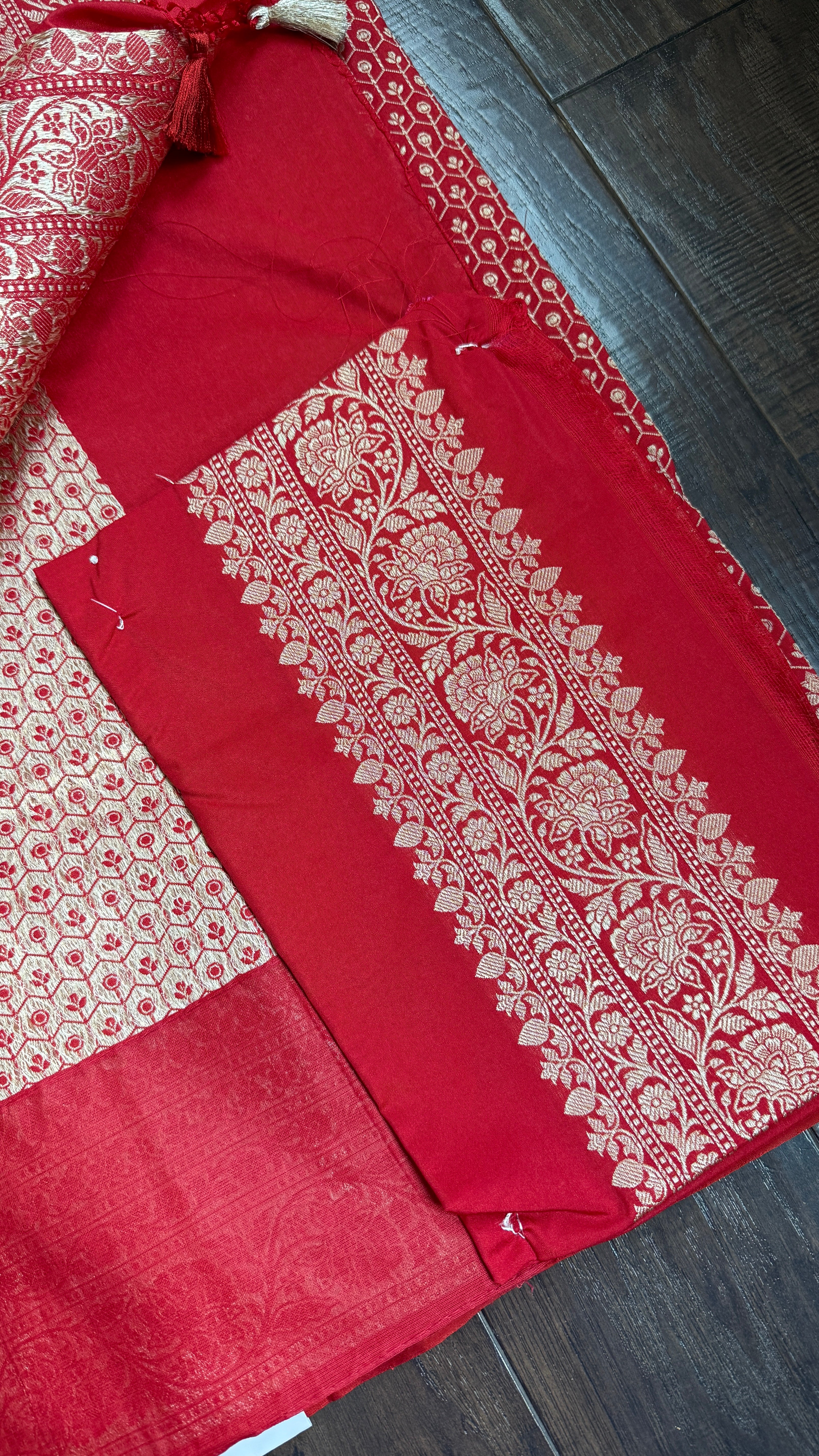 Soft Silk Banaras Saree - Red Zari Woven