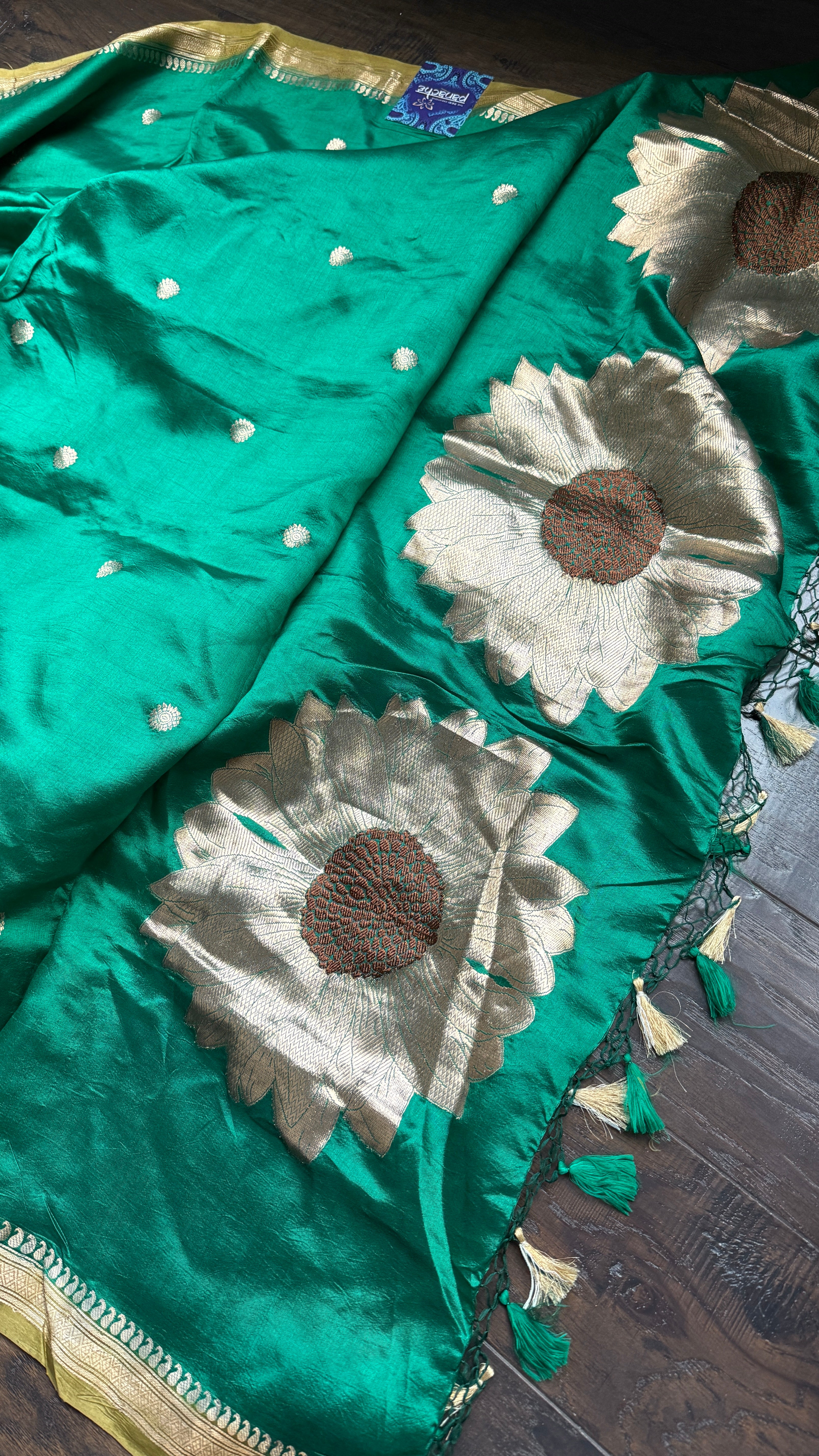 Mango Silk Banarasi -  Sea Green