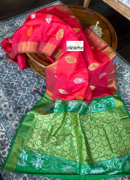 Soft Silk Kanjivaram - Red Green