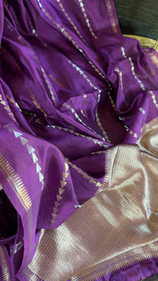 Pure Silk Banarasi - Purple Golden Zari