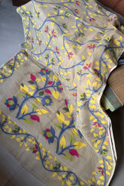 Cotton Jamdaani  - Beige Multi Colored 1