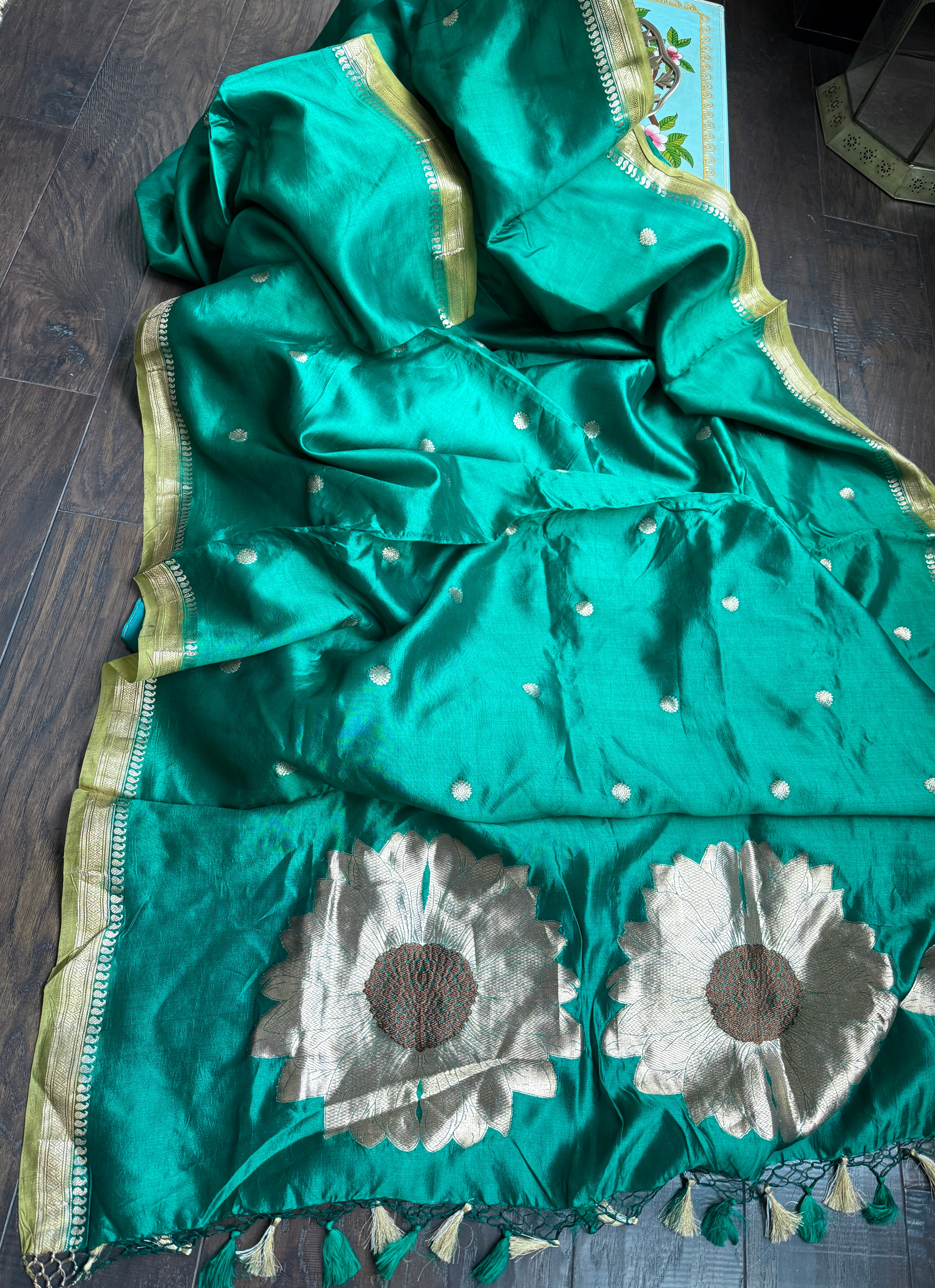 Mango Silk Banarasi -  Sea Green