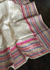 Soft Silk Kutch Embroidered - Cream