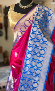 Pure Katan Silk Banarasi - Magenta Pink