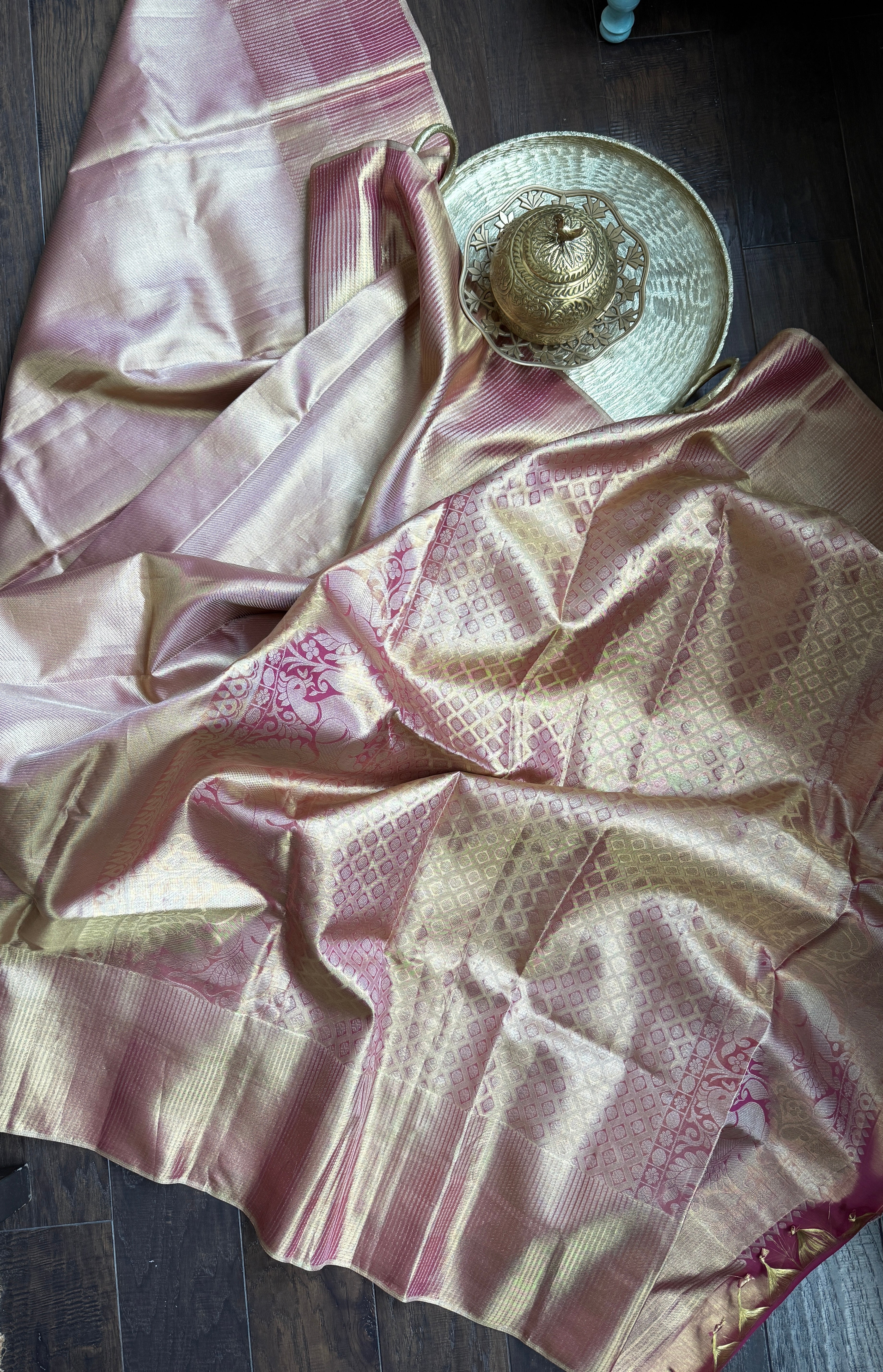 Pure Tissue Silk Kanjivaram - Golden Purple