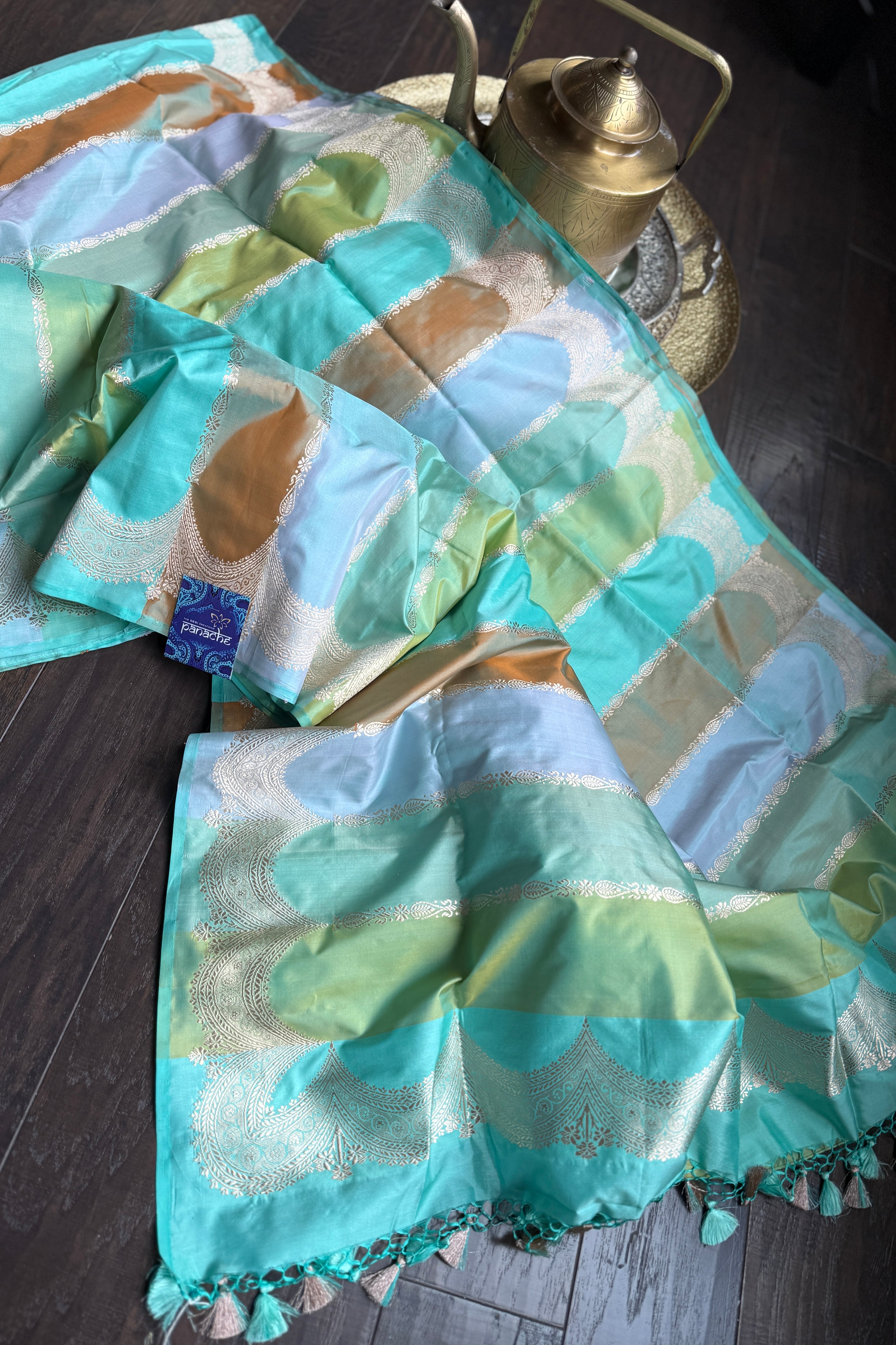 Pure Silk Rangkat Banarasi - Multi shaded