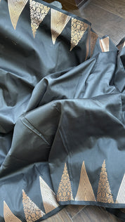 Soft Silk Banaras Saree - Black