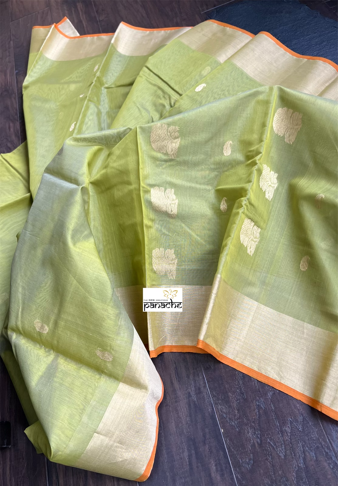 Chanderi Silk Cotton - Pista Green Woven