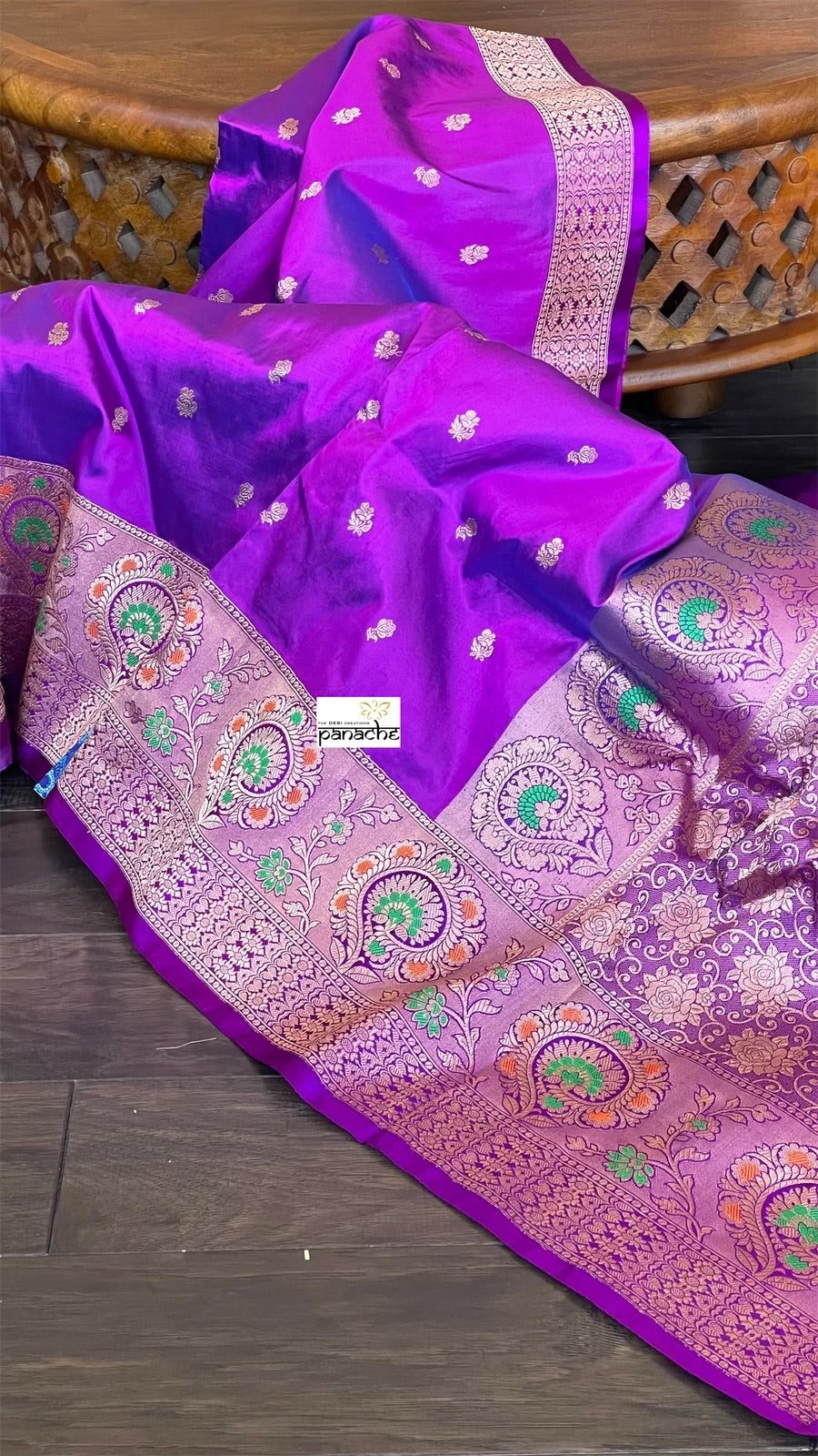Katan Silk Banarasi - Purple Meenakari