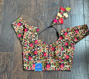 Designer Blouse - Black Multicolor Embroidered