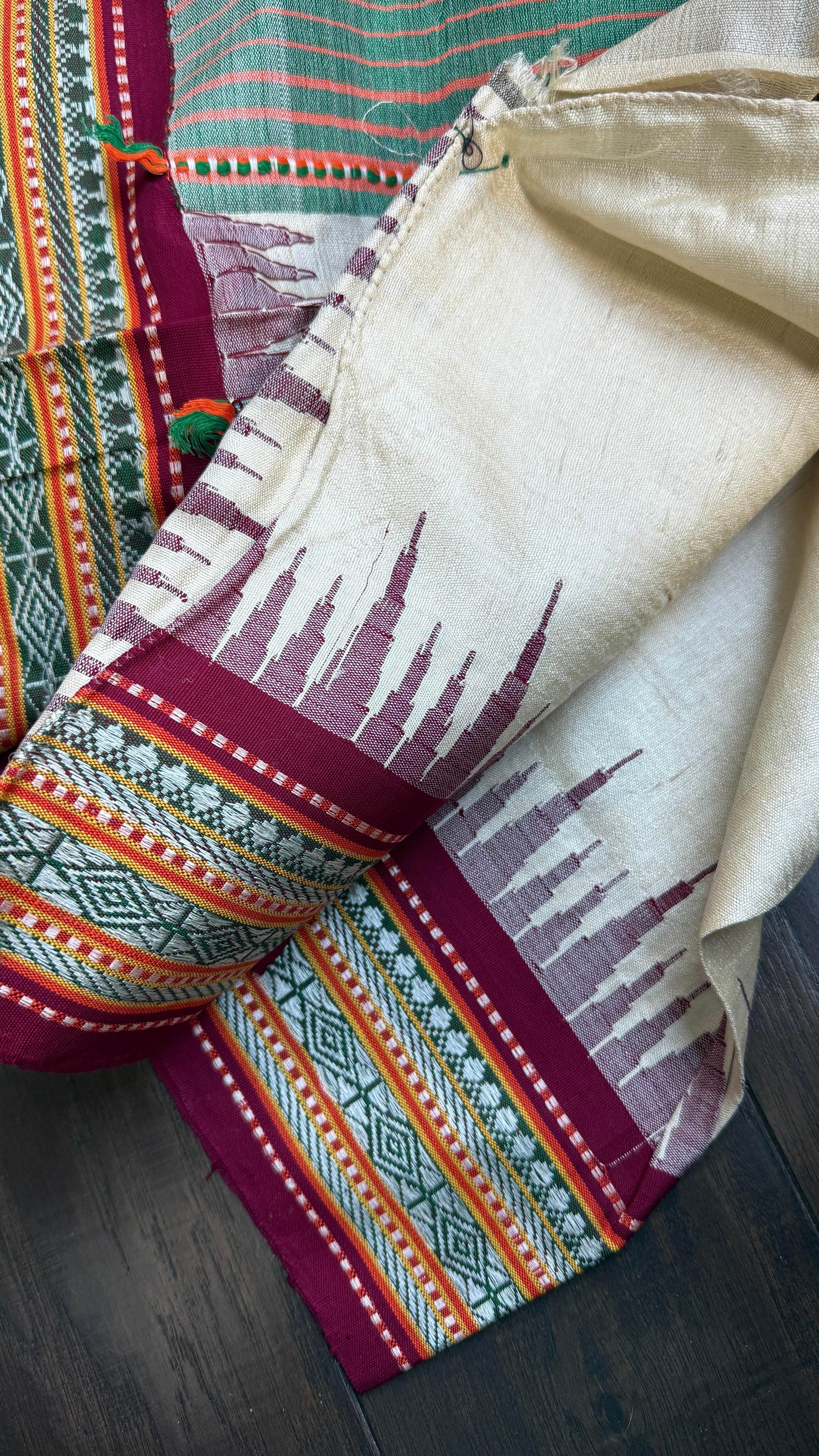 Vidarbha Tussar Silk - Tussar Color Ganga Yamuna Woven