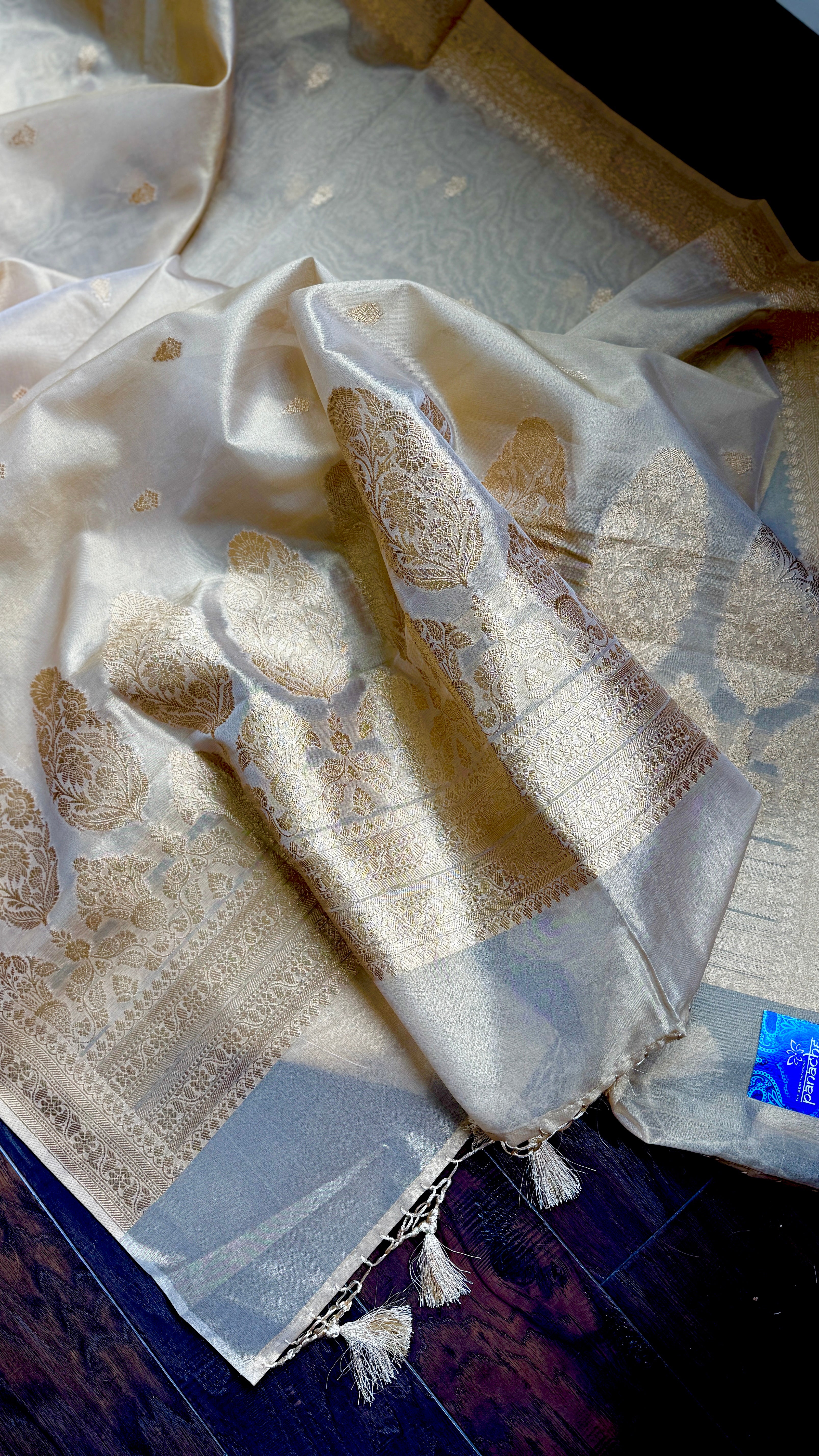 Tissue Silk Banarasi - Golden Tan Beige