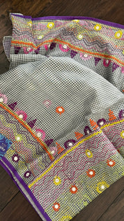 Kota Silk Lambani - Grey Embroidered