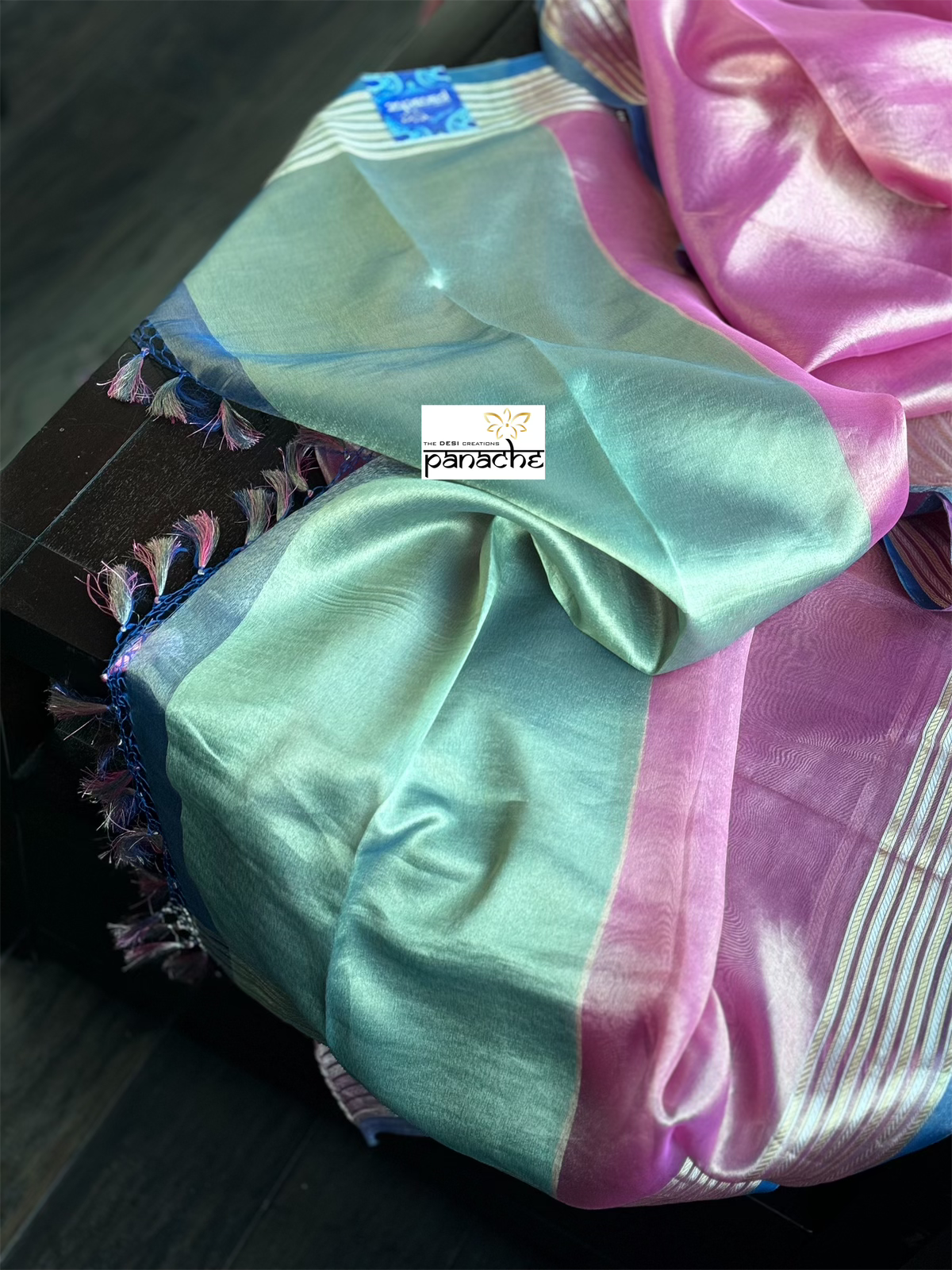 Pure Tissue Silk - Pink Blue