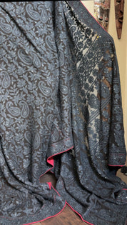 Designer Pure Georgette Chikankari - Black