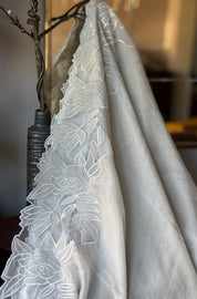 Designer Organza Cutwork - Light Ice Grey