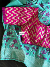 Designer Blouse - Pink Chevron Woven