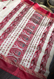 Pure Garad Silk- Light Cream Red