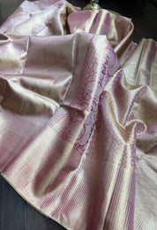 Pure Tissue Silk Kanjivaram - Golden Purple