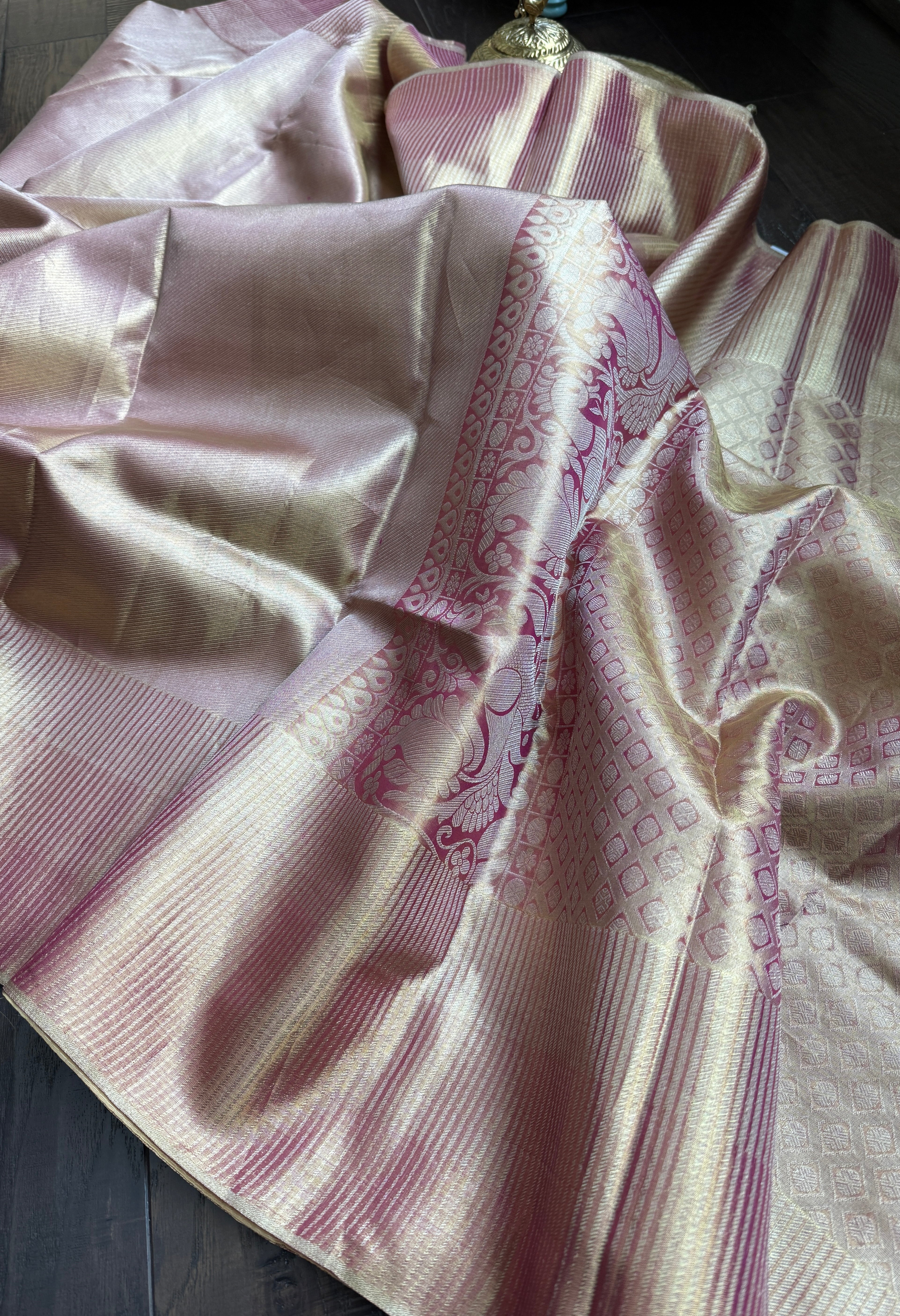 Pure Tissue Silk Kanjivaram - Golden Purple