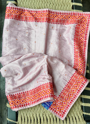 Soft Silk Kathiyawadi Embroidered - Blush Mauve Pink