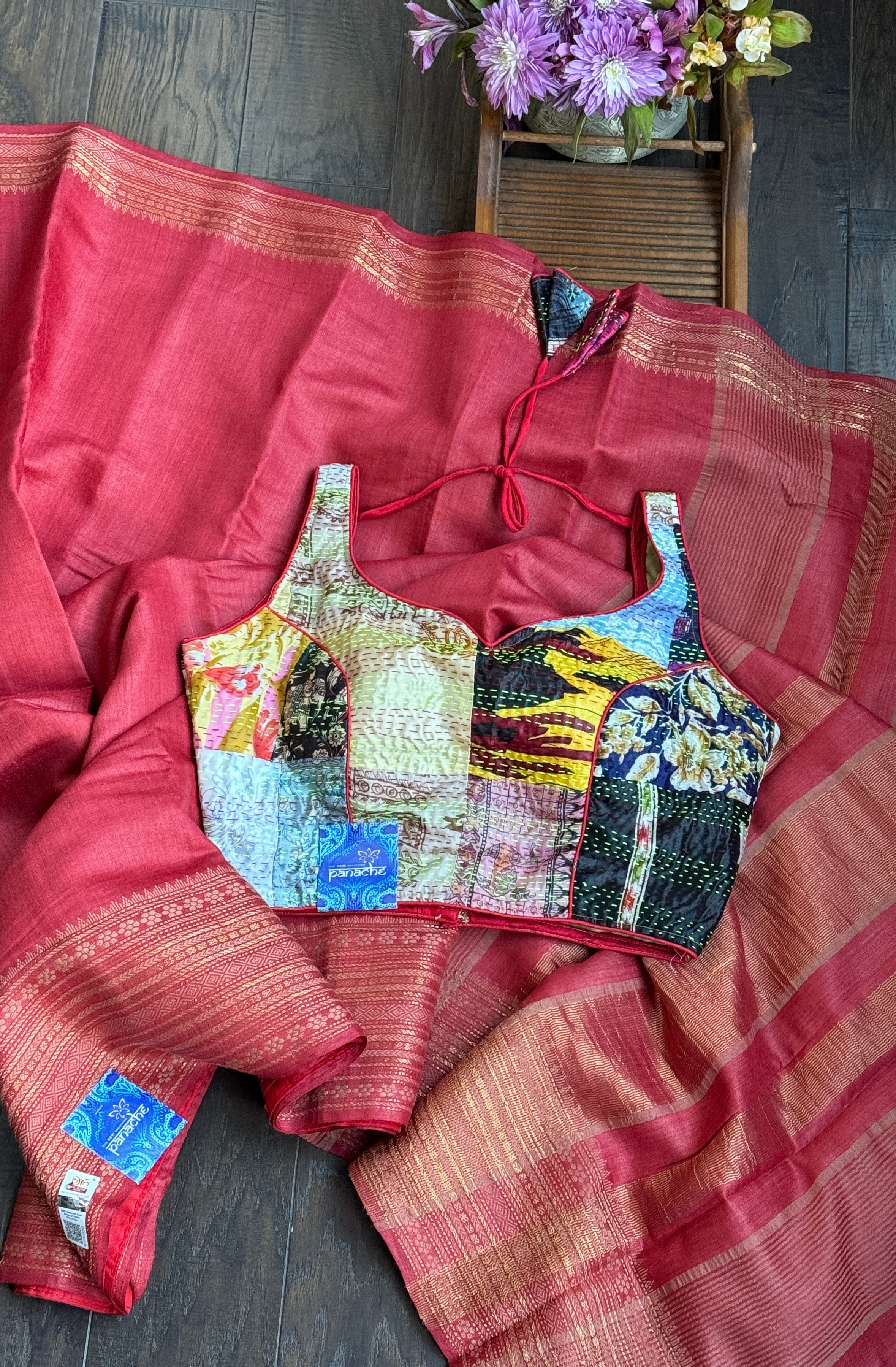 Designer Blouse - Multi Color Kantha 1