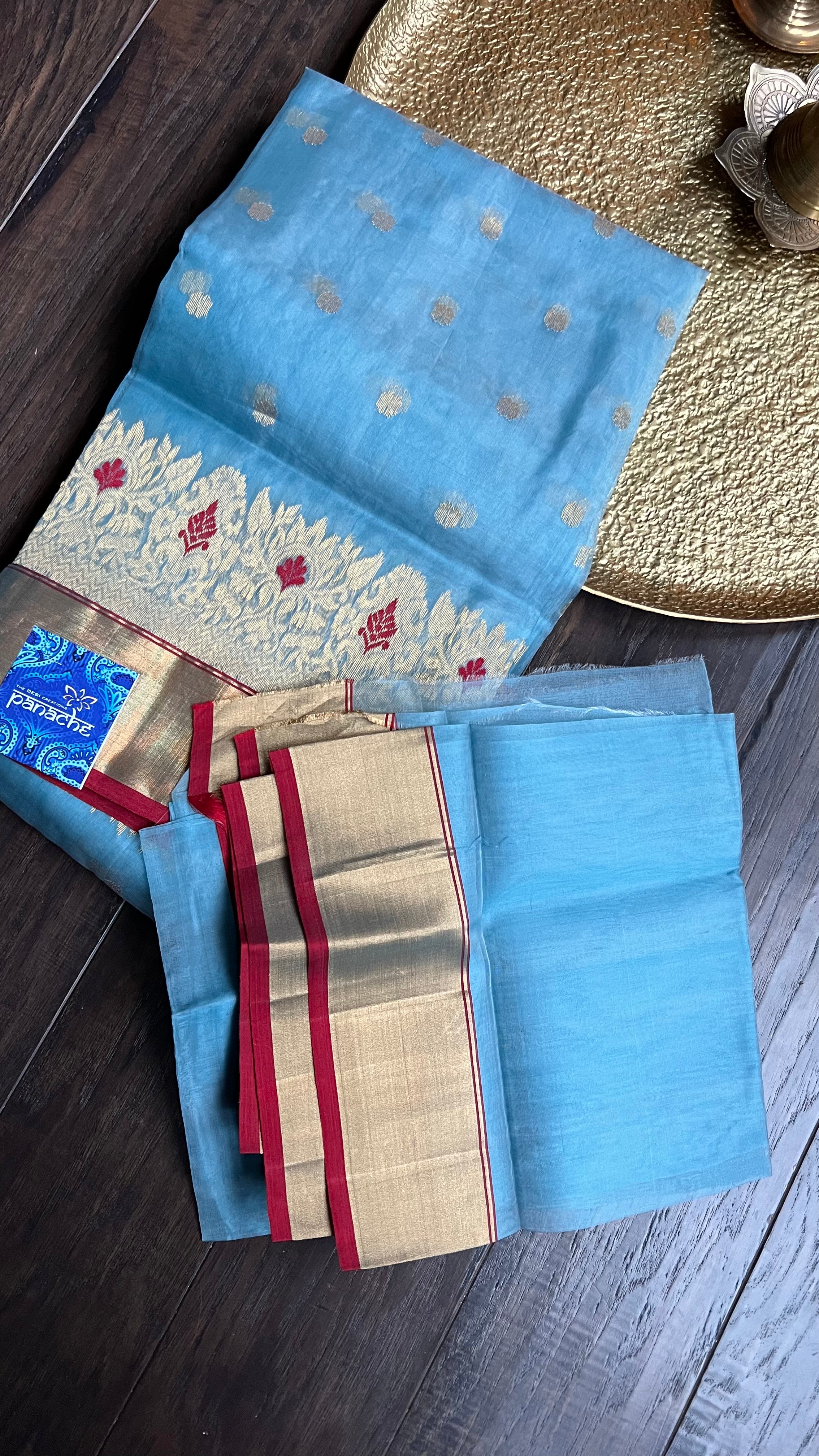 Chanderi Organza Silk - Light Blue