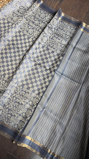 Tussar Silk - Steel Grey Woven