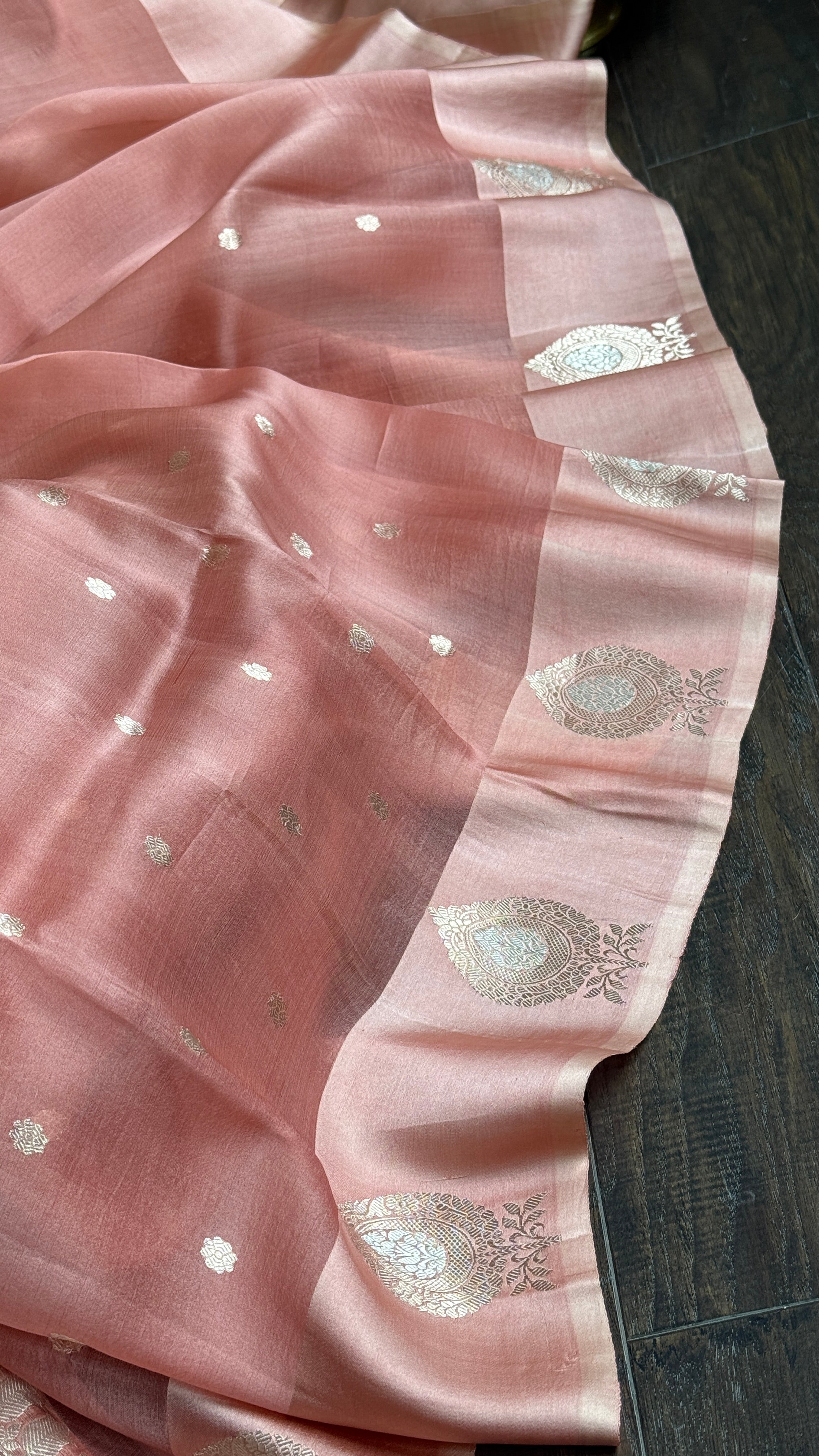 Kora Silk Banarasi - Blush Pink