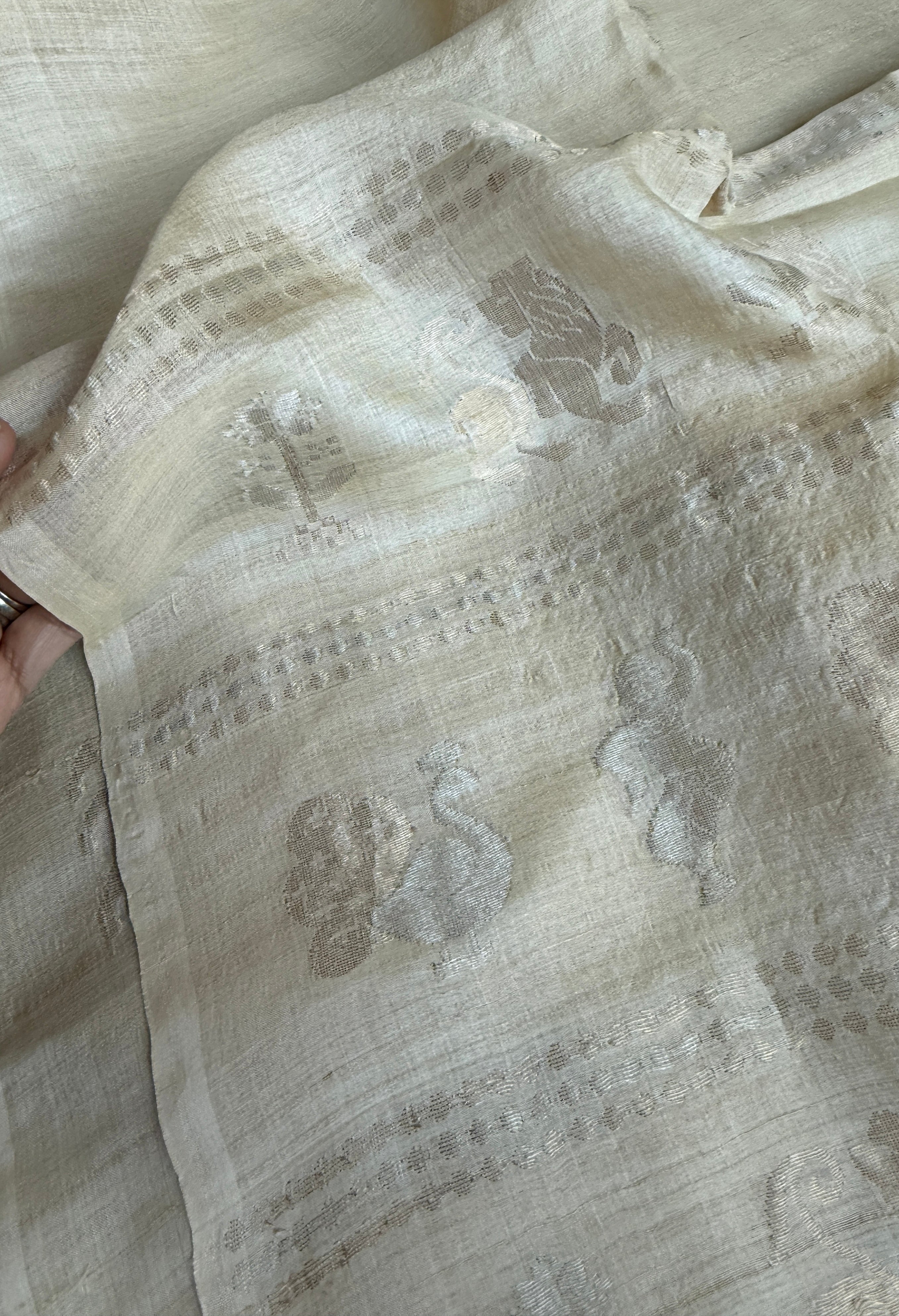 Pure Tussar Silk - Beige Handwoven