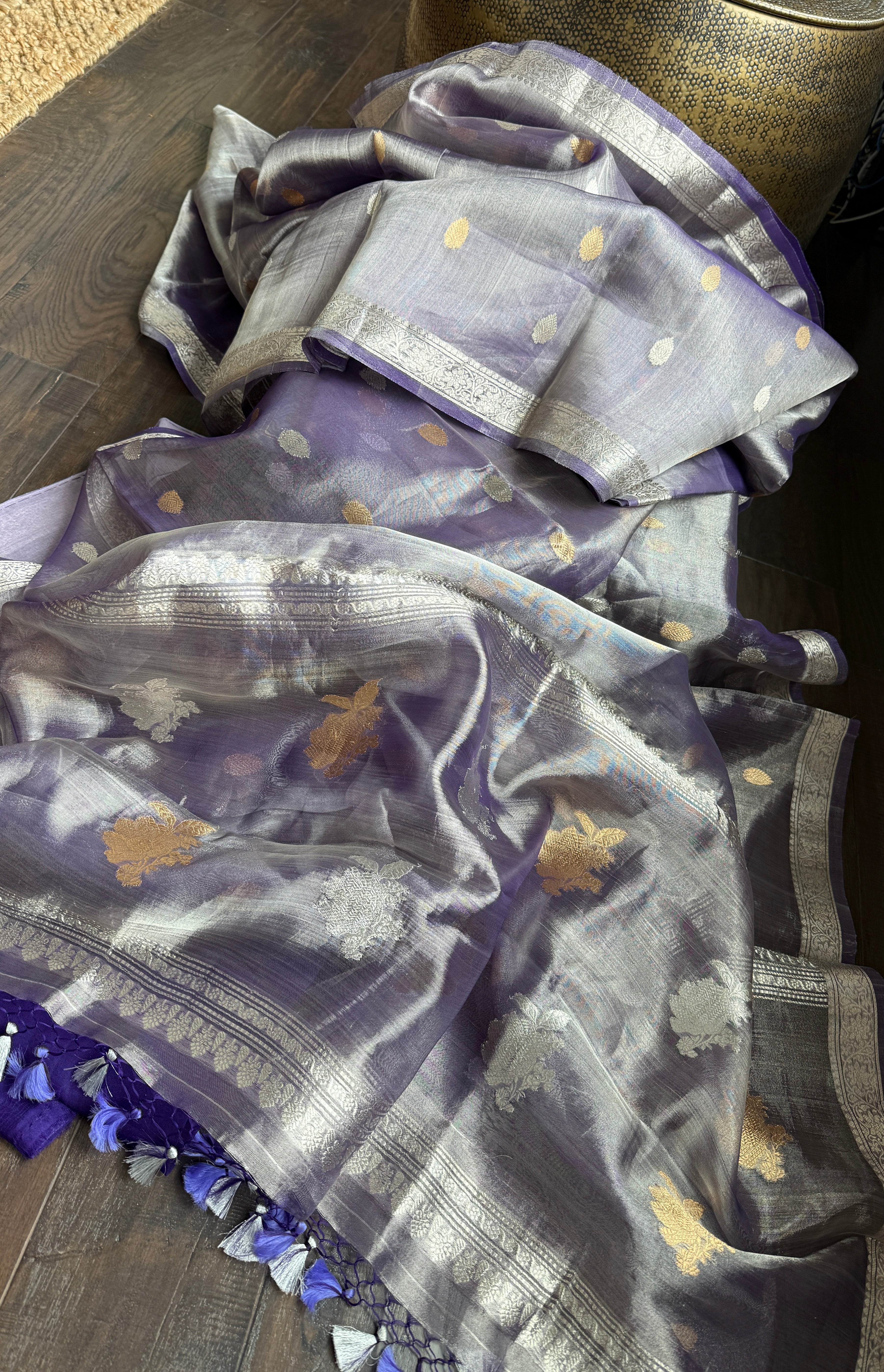 Tissue Organza Silk Banarasi - Purple