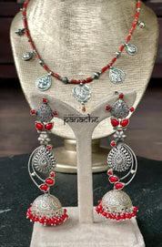 Earring 925 Silver- Silver Polish Coral