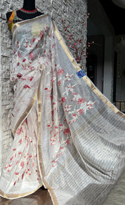 Embroidered Linen - White