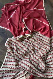 Designer Cotton Silk Shibori - Rust Red
