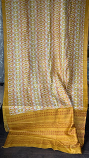 Bishnupur Silk Printed - Yellow Ikat