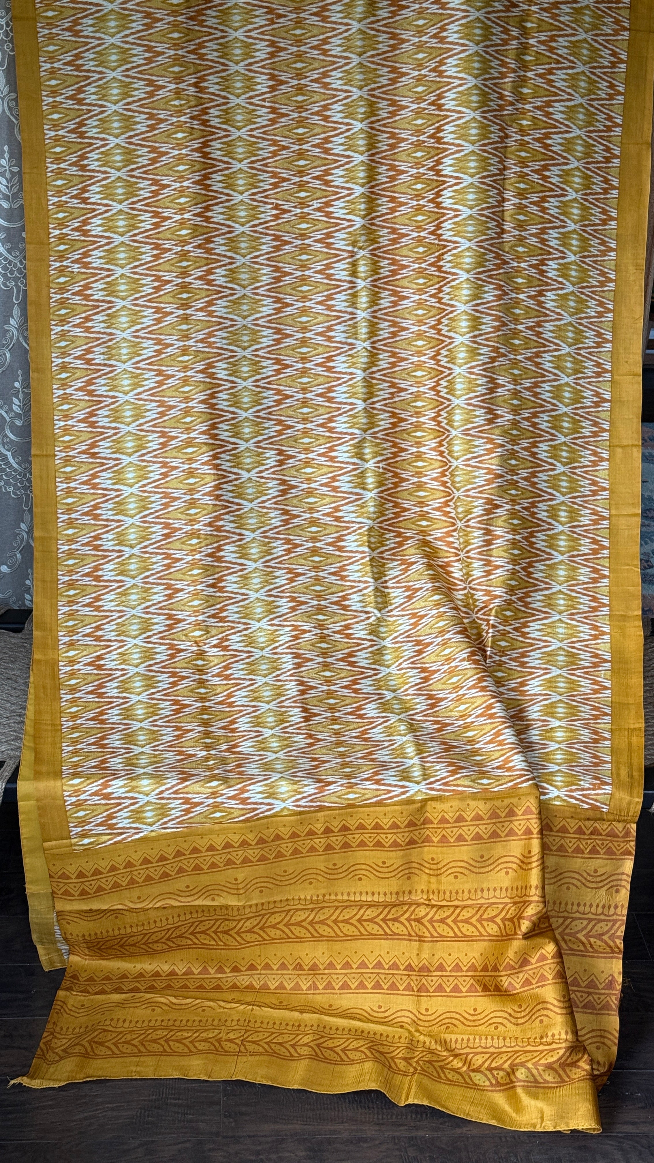 Bishnupur Silk Printed - Yellow Ikat