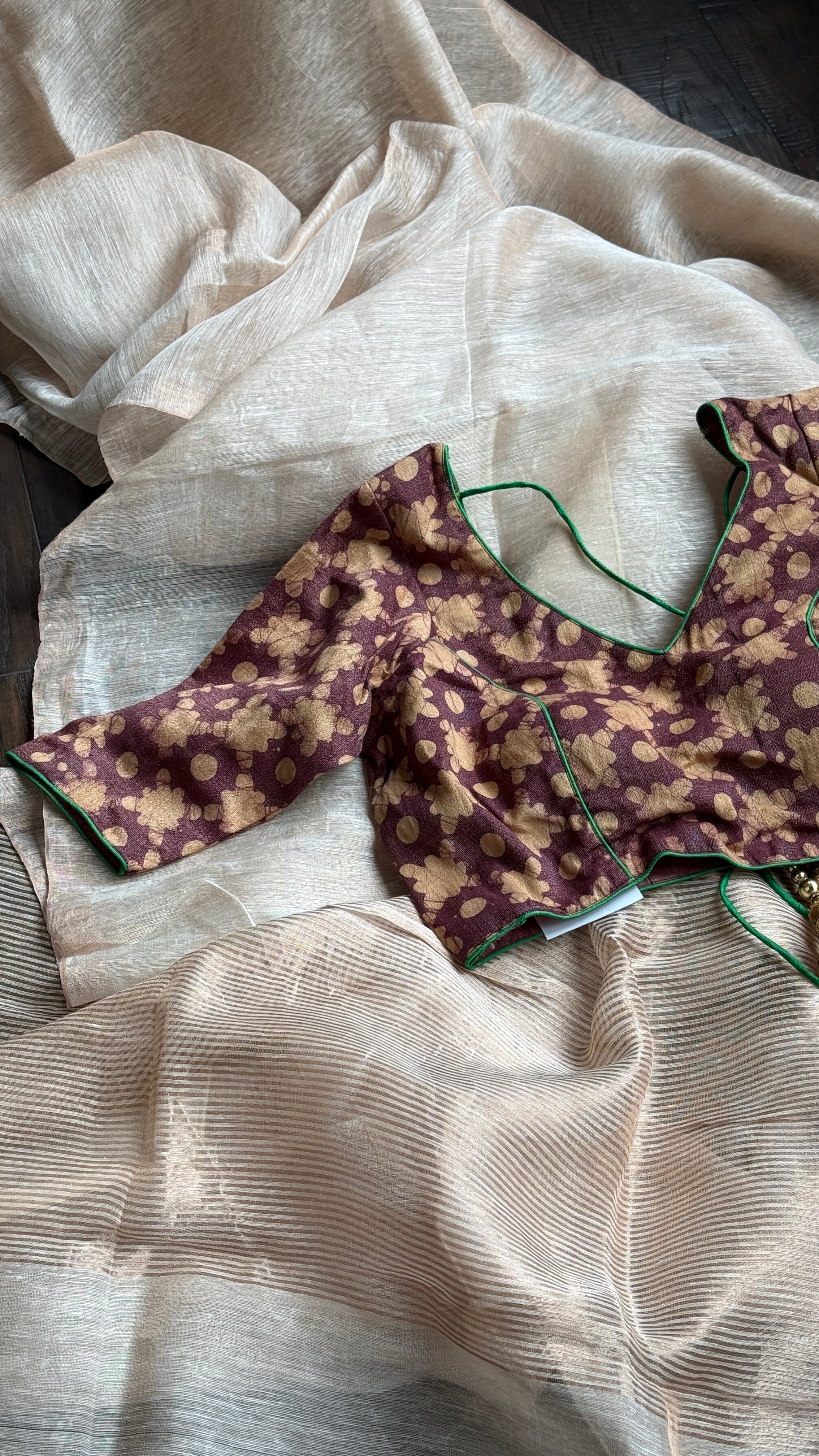 Designer Blouse - Brown Tussar