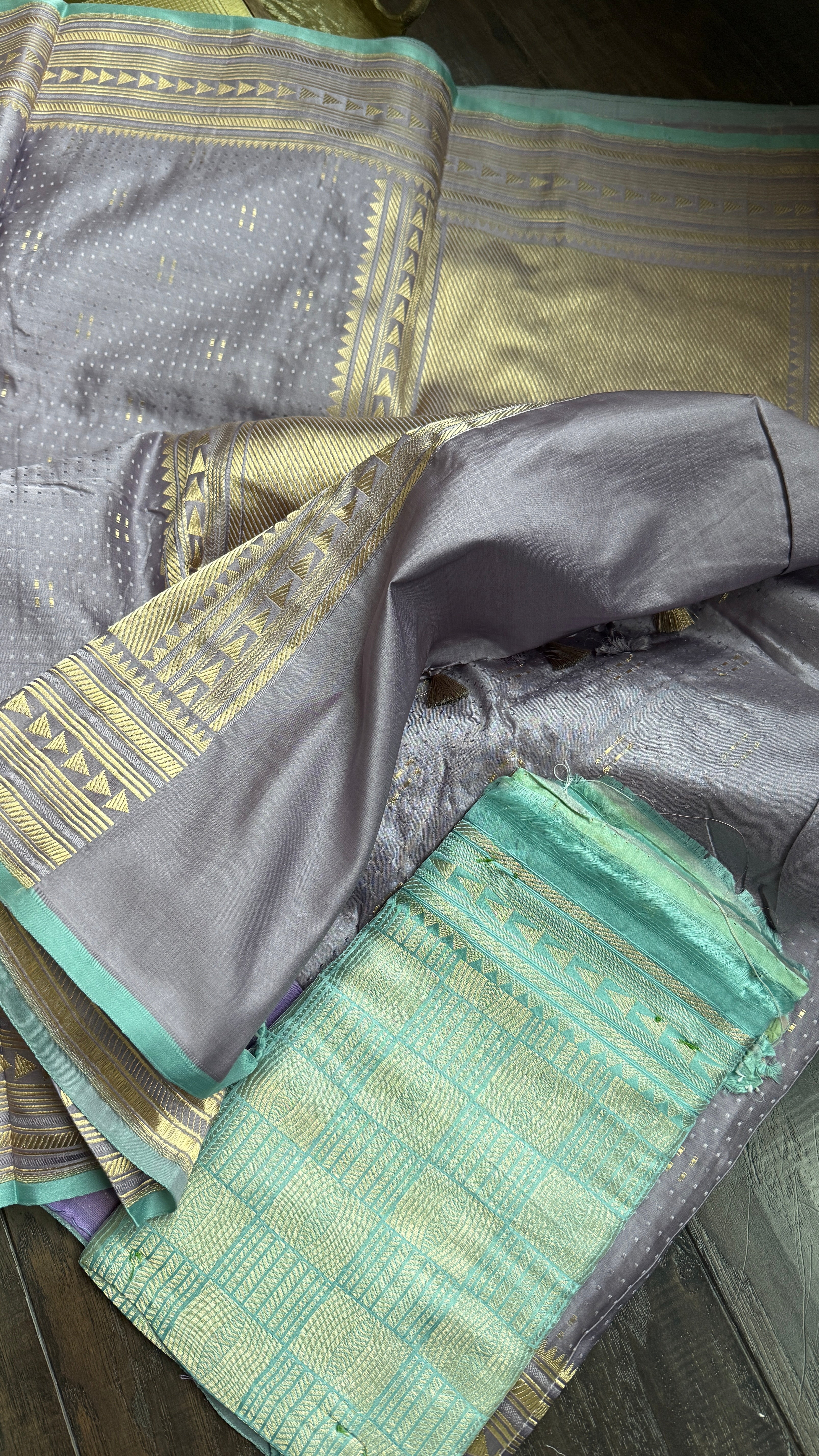Pure Silk Mashru Kadhua Banarasi- Lavender