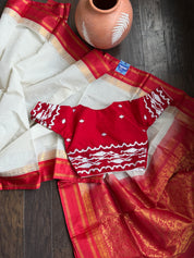 Designer Blouse - Red Jamdaani Woven