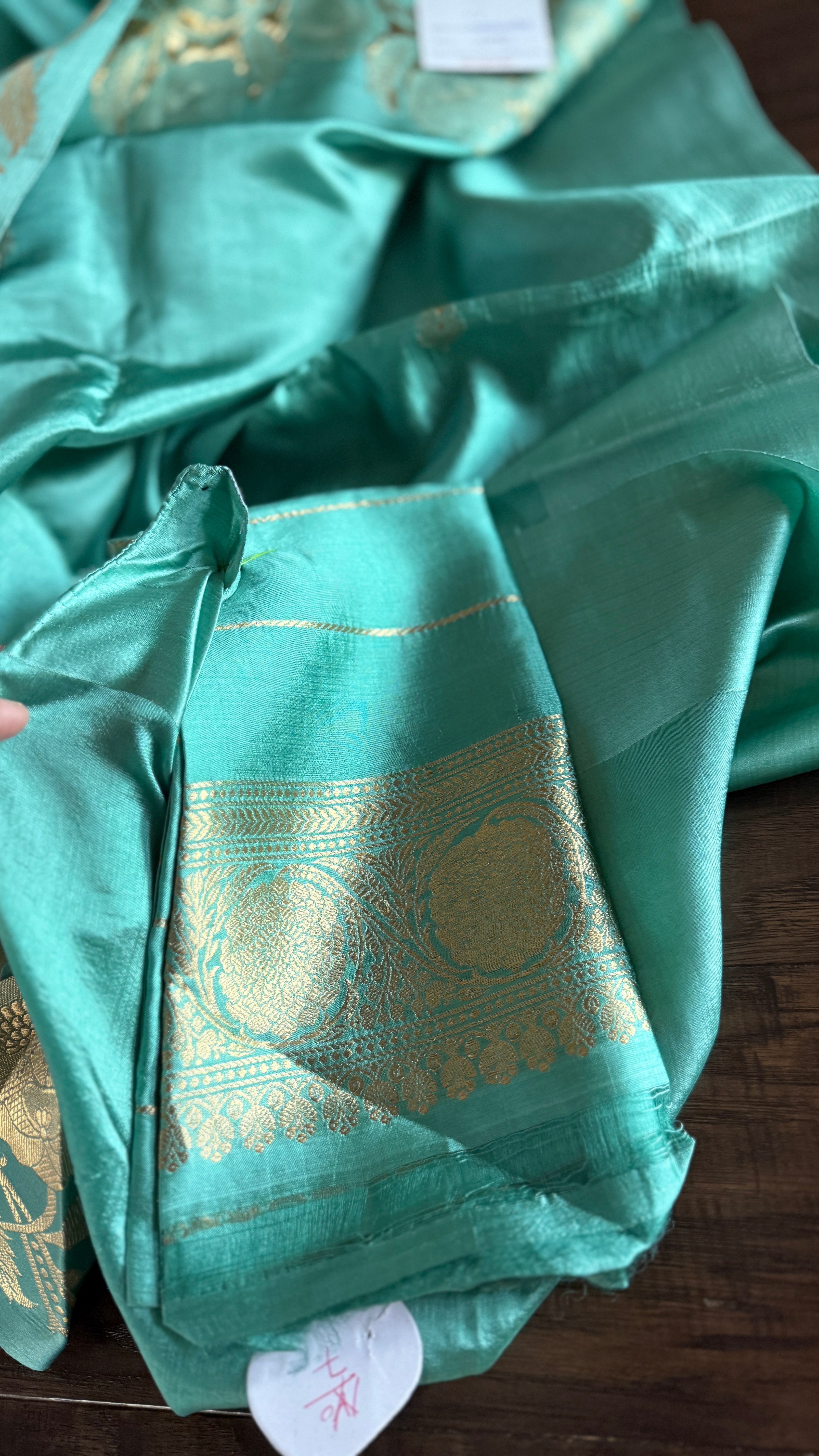 Pure Katan Silk Banarasi - Sea Green